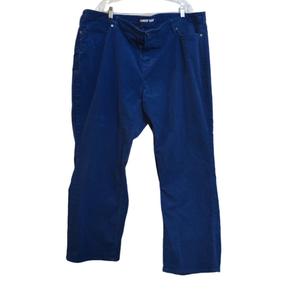 LAND's END Mid Rise BootCut Sea Blue Cotton Corduroy Straight Pants 26W